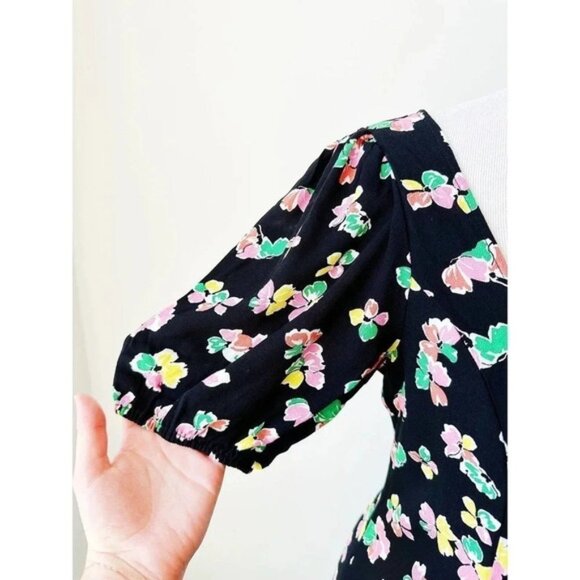 NWT Scoop Black Floral Button Front Midi Dress Size M - Picture 11 of 16